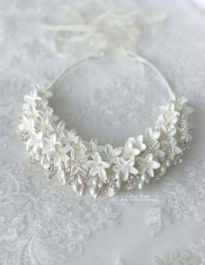 Aurora / Orange Blossom Bridal Crown - Image 3