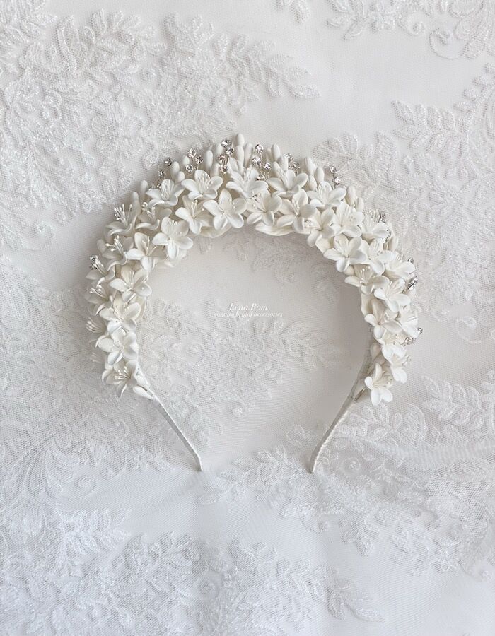 Aurora / Orange Blossom Bridal Crown - Image 4