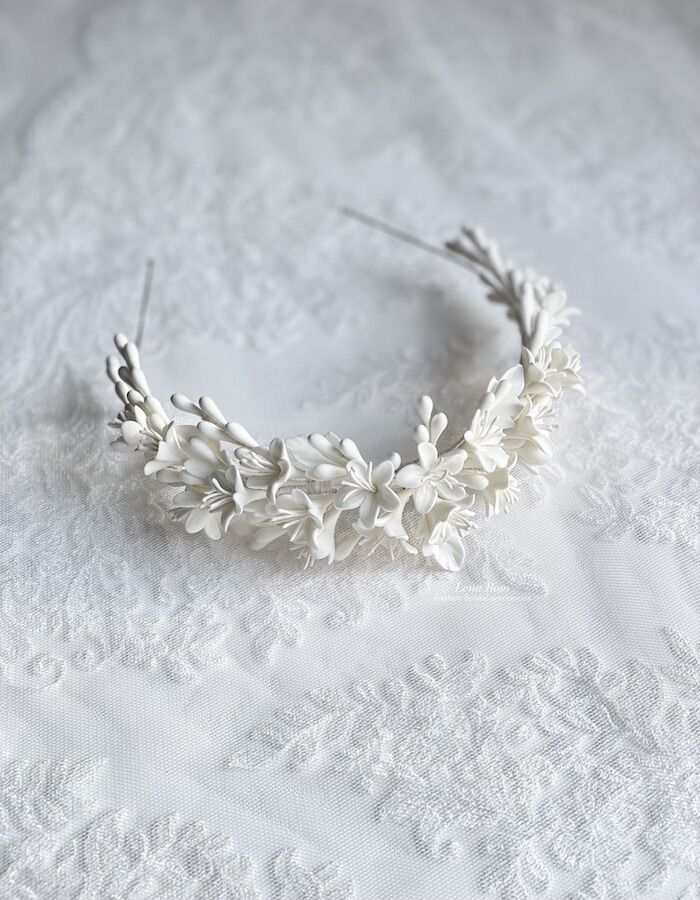 Sophia / Orange Blossom Bridal Headband - Image 3