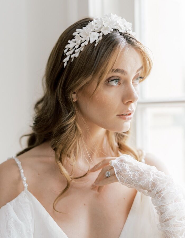 Sophia / Orange Blossom Bridal Headband - Image 2