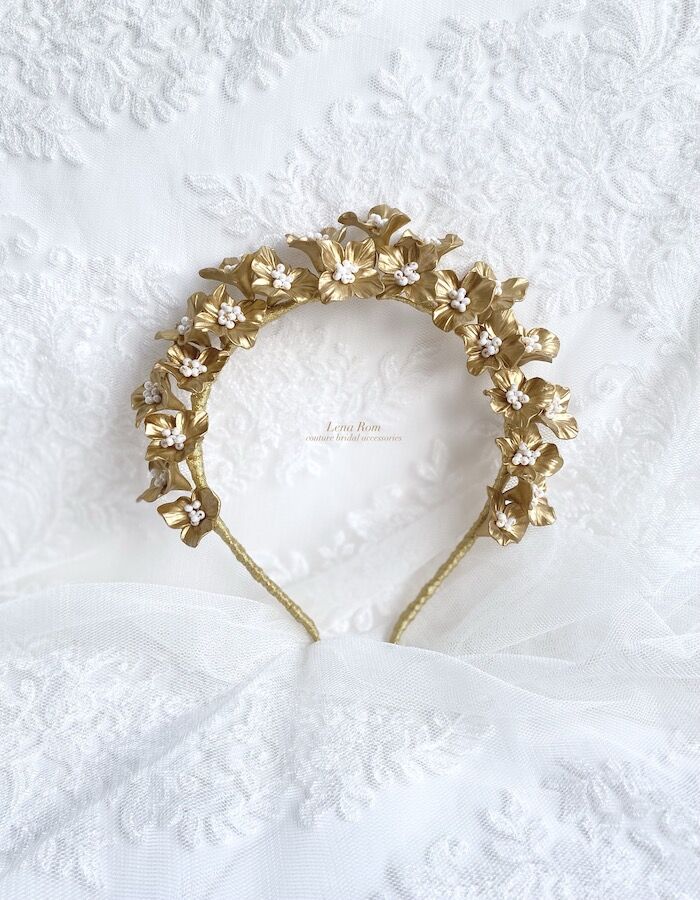 Michelle / Gold Bridal Crown - Image 2